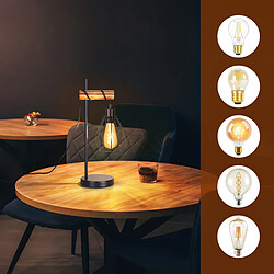 Avis Nettlife Lampe de table bois et métal - Noir
