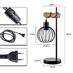 NETTLIFE Lampe de table vintage salon lampe de chevet e27 : lampe de table rétro 1 lumière au design industriel en métal noir - sans ampoule