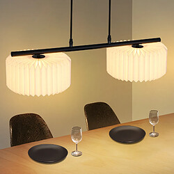 NETTLIFE Suspension table à manger lampe suspendue vintage - lampe suspendue salon salle à manger lampe 2 flammes blanc