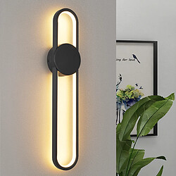NETTLIFE Applique murale LED d'intérieur - 12W lampe d'escalier 60cm noir lampe de couloir design moderne 3000K