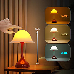 Nettlife Lampe Table Sans Fil LED - Lampe Chevet Tactile, Rouge Forme Chapeau, USB Rechargeable, Veilleuse Salon Chambre
