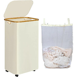Vendos85 Panier à linge sur roues - Beige
