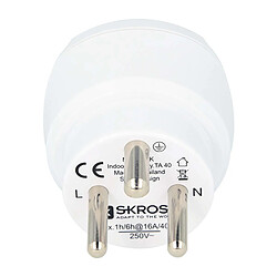 Avis Skross Adaptateur de Voyage Prise Europe vers Danemark Type K 16A Blanc