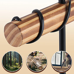 Nettlife Lampe de table bois et métal - Noir pas cher