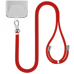 Avizar Tour de Cou 150cm pour Smartphone en Nylon avec Fixation Universelle Rouge