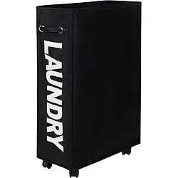 Vendos85 Panier à linge slim - Noir
