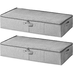 Vendos85 Set de 2 boîtes de rangement sous lit - Gris