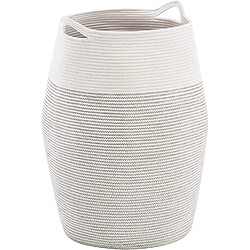 Vendos85 Panier à linge coton - Blanc