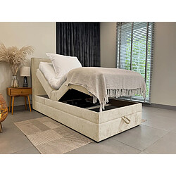 TRADA Lit adulte 100x200 SORRENTO - ensemble relaxation électrique beige