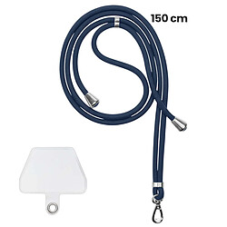 Avizar Tour de Cou 150cm pour Smartphone en Nylon avec Fixation Universelle Bleu marine