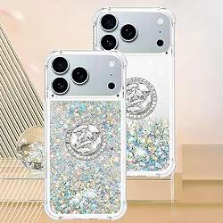 Avis Étui Pour de téléphone iphone 17 Pro Max avec beu d'anneau Bague Bague Protection antichoc Débit de sable mousseux Argent