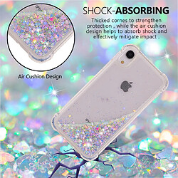 IPhone XR de Étui Pour de téléphone Antichoc Liquide clair qui s'adule TPU protecteur Paillettes scintillant mignon Sables mouvants Argent