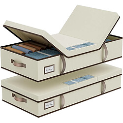 Vendos85 Boîte de rangement sous lit - Bordeaux