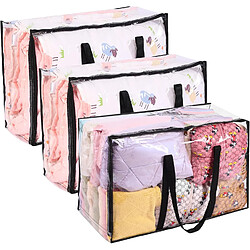 Vendos85 Lot de 3 sacs de rangement - Transparent