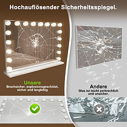 ZMH Miroir De Maquillage Éclairé 60x80cm Avec 3 Modes De Lumière Musique Et Intensité Réglable pas cher