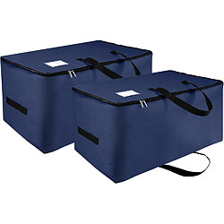 Vendos85 Lot de 2 sacs de rangement - Bleu foncé