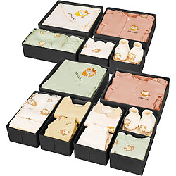 Vendos85 Organiseurs de tiroirs tissu - Noir