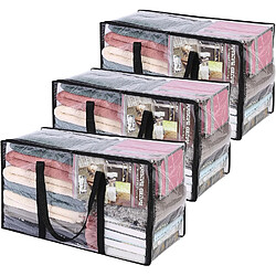 Vendos85 Lot de 3 sacs de rangement - Transparent