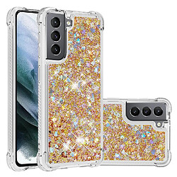 Acheter Samsung Galaxy S21 5G de Étui Pour de téléphone TPU protecteur Sables mouvants Antichoc Liquide clair qui s' Paillettes scintillant mignon Jaune