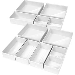 Vendos85 Set 12 boîtes de rangement - Blanc
