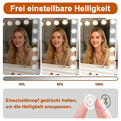 Acheter ZMH Miroir De Maquillage Éclairé 60x80cm Avec 3 Modes De Lumière Musique Et Intensité Réglable