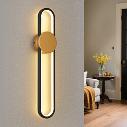 Applique murale LED NETTLIFE - 12 W - Lampe d'escalier 60 cm - Doré - Design moderne - Blanc chaud 3 000 K -Éclairage mural minimaliste