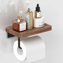 Vendos85 Porte-papier toilette en noyer avec étagère moderne