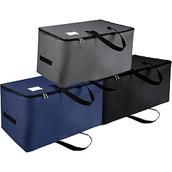 Vendos85 Lot de 3 sacs de rangement - Gris foncé