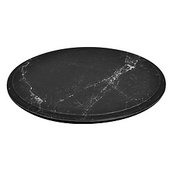 Plateau Rond en Mélaminé Imitation Marbre Ø 285 mm - Noir - L2G