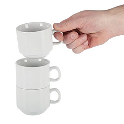 Tasse à Thé Empilable Blanche 200 ml Whiteware Lot de 12 Olympia pas cher