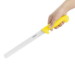 Couteau Pro à Trancher Denté Jaune 255 mm - Hygiplas