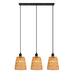 ZMH Suspension Salle à Manger 3 Flamme Noir 120cm Hauteur Réglable