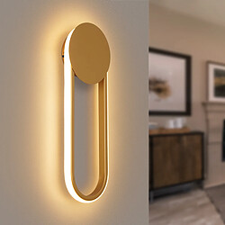 NETTLIFE Applique murale LED d'intérieur - Lampe d'escalier 12W 41cm Lampe de couloir dorée Design moderne 3000K Blanc chaud