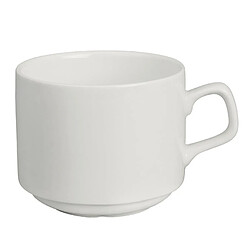 Tasses Empilables Porcelaine Blanche 200 ml - Lot de 6 - Lumina Fine China