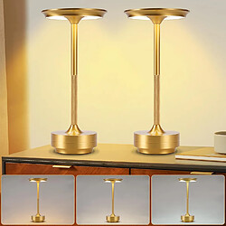 Lampe de chevet sans fil Nettlife à piles – Lampe de table LED tactile à intensité variable, lot de 2 avec batterie rechargeable USB