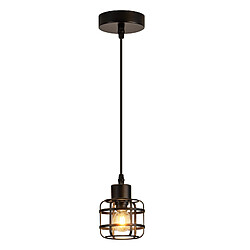 ZMH Suspension Vintage Noir Métal 1 Lampe 140cm Hauteur Réglable Sans Ampoule