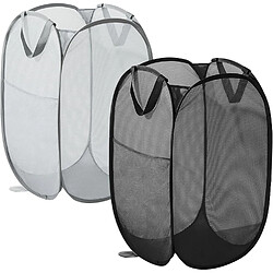 Vendos85 Paniers à linge pliables - Noir