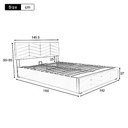 Acheter HAUSS SPOLE Lit coffre 140x190 cm Lit adulte - Gris