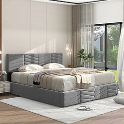 Avis HAUSS SPOLE Lit coffre 140x200 cm Lit capitonné - Gris