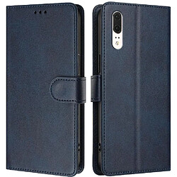 Avis Style classique Étui Pour rabotant Huawei P20 Titulaire de la carte Étui Portefeuille Fermeture magnétique Blocage RFID Antichoc GANGXUN Bleu