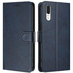 Style classique Étui Pour rabotant Huawei P20 Titulaire de la carte Étui Portefeuille Fermeture magnétique Blocage RFID Antichoc GANGXUN Bleu 