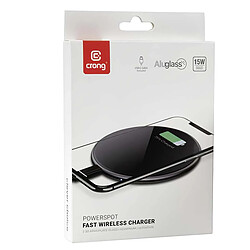 Crong Chargeur sans Fil Induction Qi 15W Verre Trempé PowerSpot Charge Rapide Noir pas cher