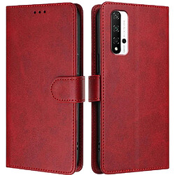 Acheter Style classique Étui Pour rabotant Honor 20 Étui Portefeuille Fermeture magnétique Blocage RFID Titulaire de la carte Antichoc GANGXUN Rouge