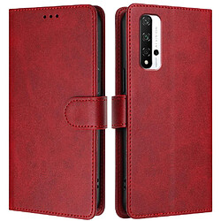 Style classique Étui Pour rabotant Honor 20 Étui Portefeuille Fermeture magnétique Blocage RFID Titulaire de la carte Antichoc GANGXUN Rouge 