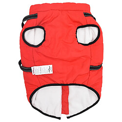 vidaXL Manteau pour chien avec harnais Rouge L52 Fleece et Polyester pas cher