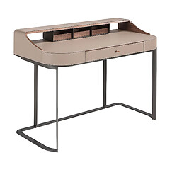 Angel Cerda Coiffeuse en similicuir, noyer et acier gris