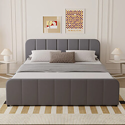 Avis Concept Usine Lit coffre 140x190cm en velours gris TAMPA