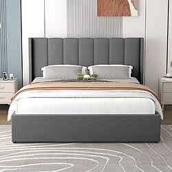 Acheter Concept Usine Lit coffre design 160x200cm en velours gris ARLINGTON