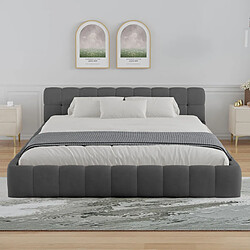 Avis Concept Usine Lit style nuage 140x190cm en velours gris KANSAS