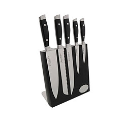 Bloc de 5 couteaux aimanté massif inox - DM021220X70055 - Massif - JEAN DUBOST